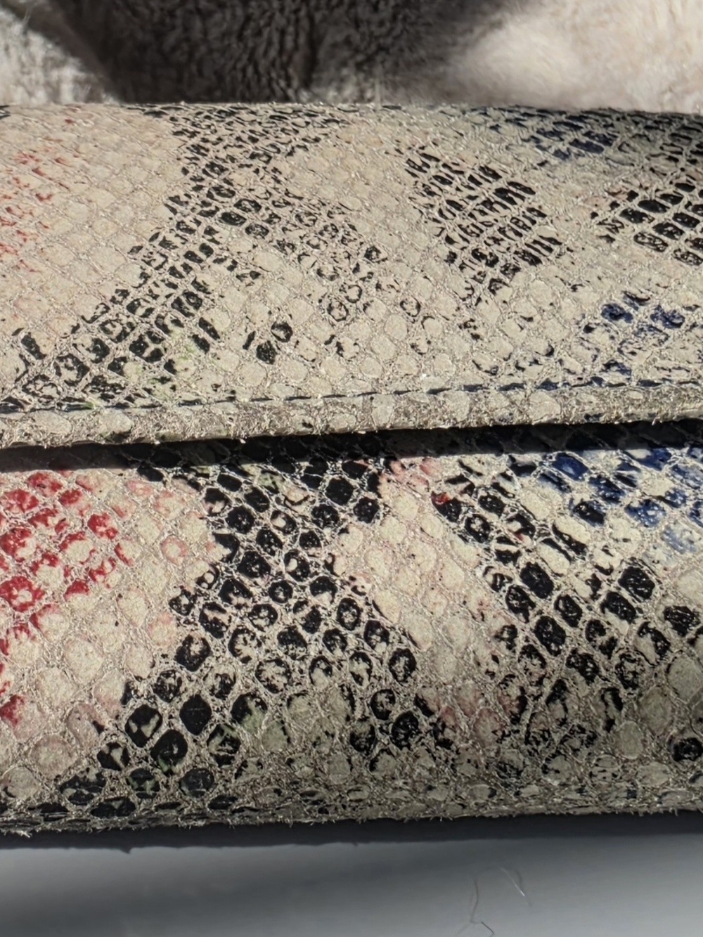 Hobo Snake-Print Clutch Wallet in Neutral Multi-Color